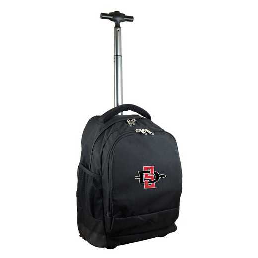 CLSGL780-BK: NCAA San Diego State Aztecs Wheeled Premium Backpack
